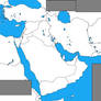 Blank map of the Middle East