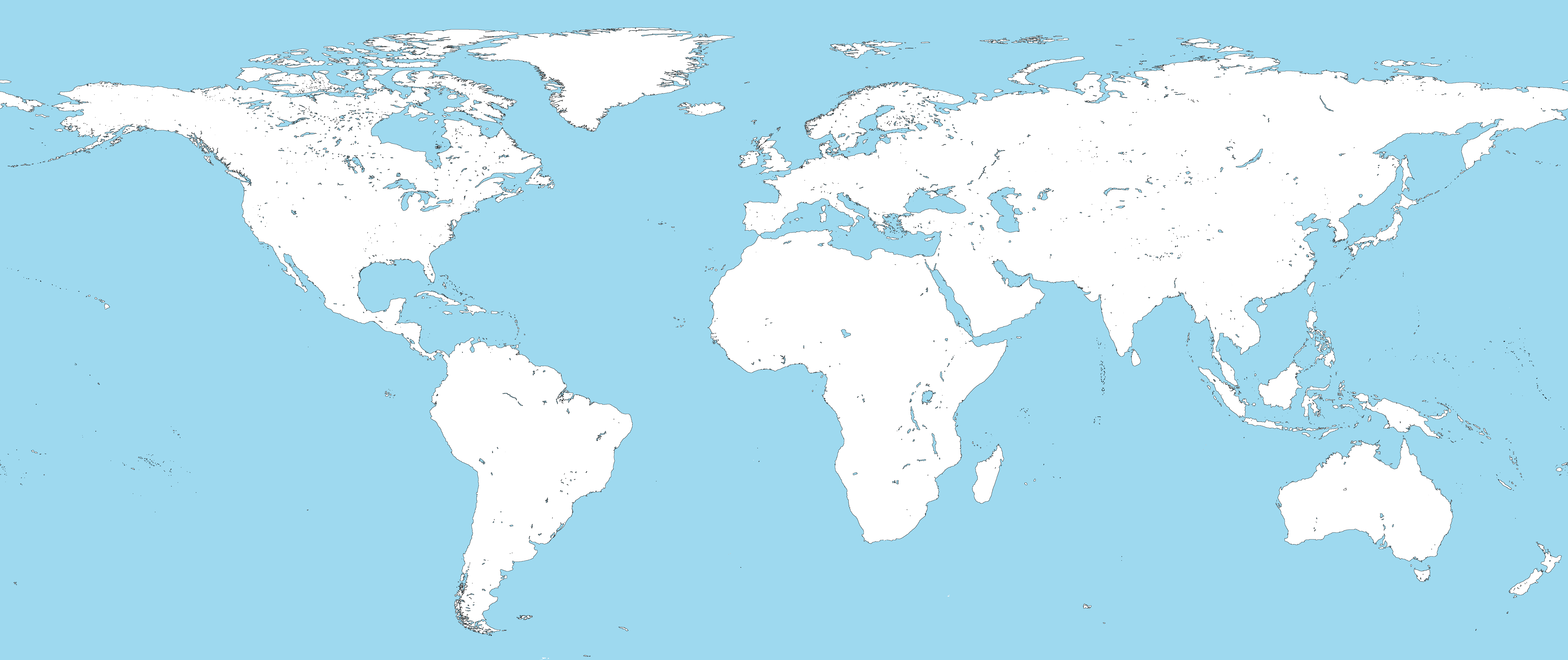 World Map Without Countries 