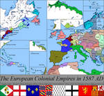 European Colonial Empires in 1587 (ATL).