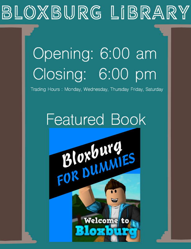 Bloxburg library and book store sign logo poster decals for roblox
