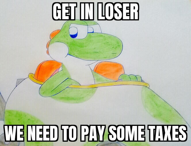 Yoshi Using Money Paying taxes with Yoshi by Badinkydonk on DeviantArt