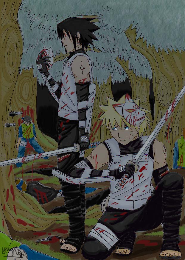 Anbu Sasuke And Naruto By Xiaobai On Deviantart