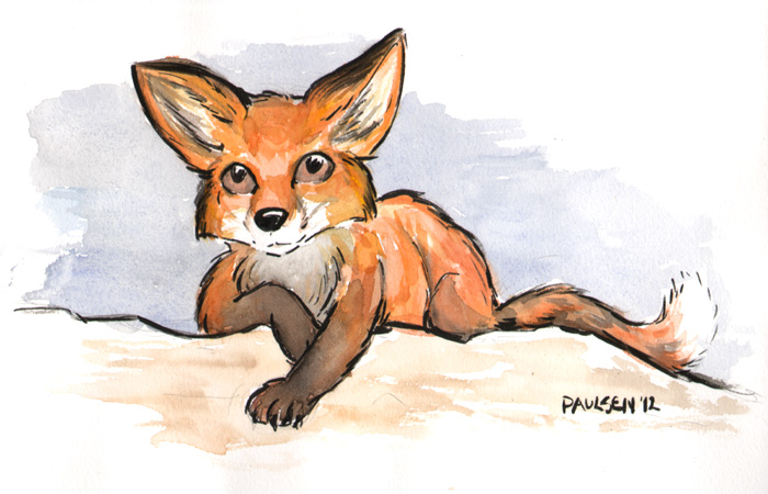 Red fox watercolor