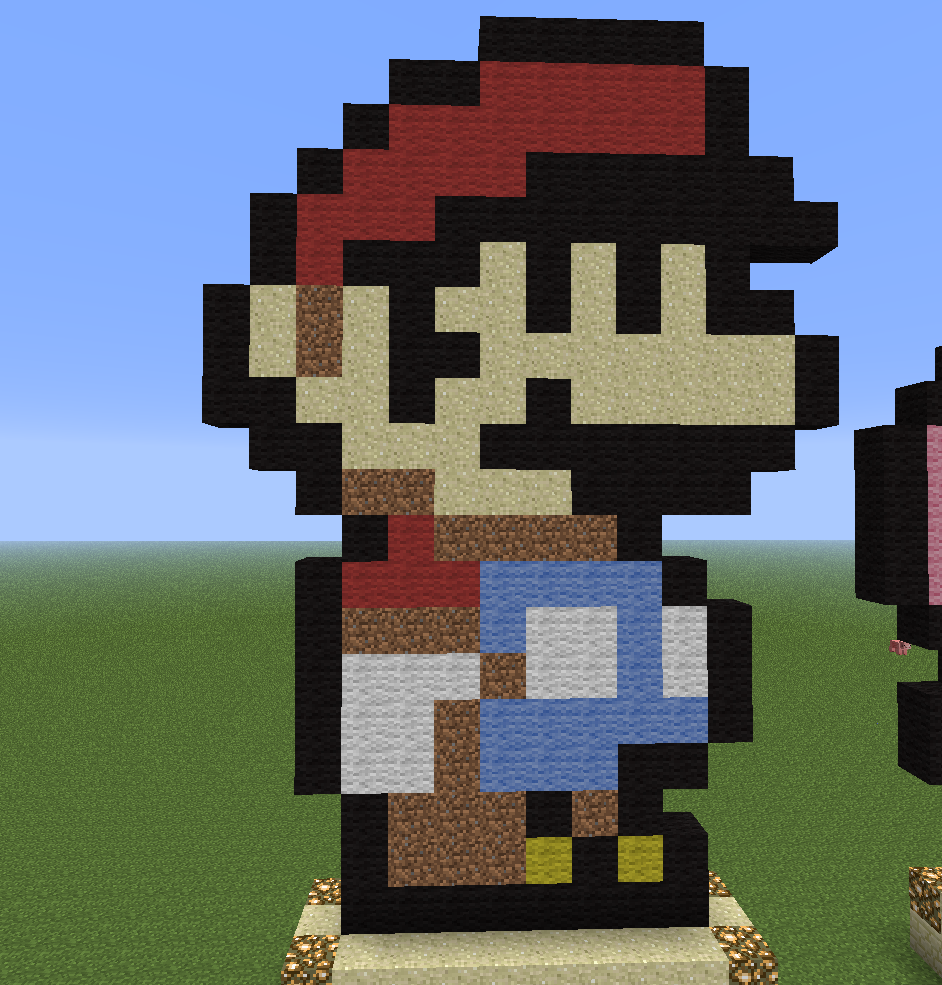 pixel art minecraft mario