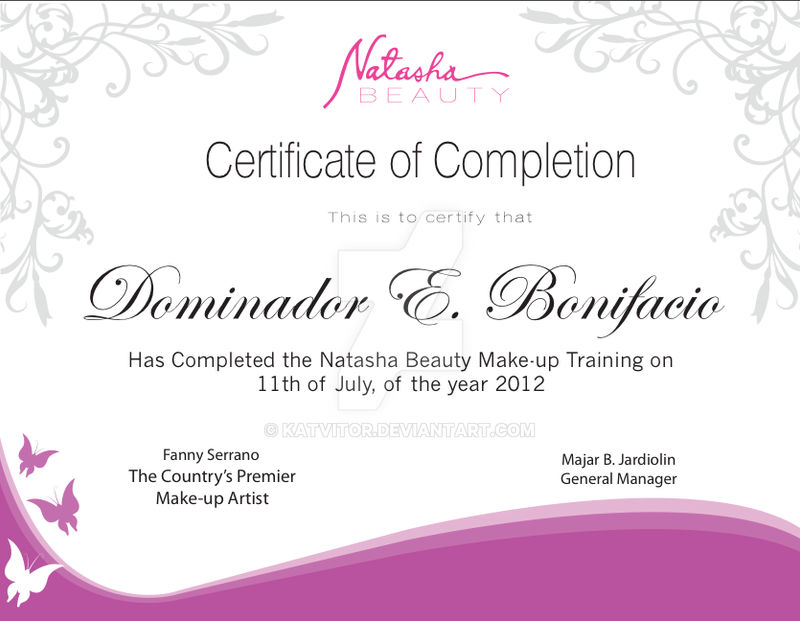Makeup Training Certificate By Katvitor