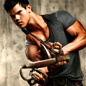 TAYLOR LAUTNER FLEXES  15 1/2   BICEPS