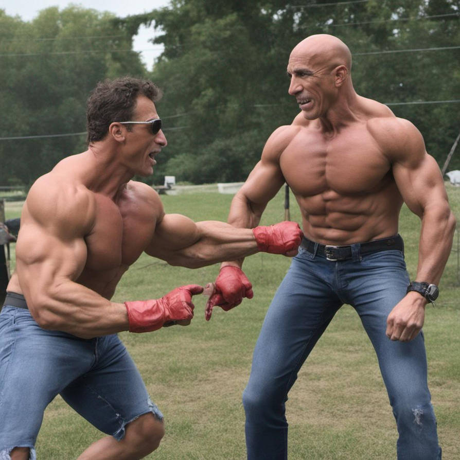 CHRIS CUOMO (left) TESTS JIM CANTORES MUSCULAR ABS by dekeklein on