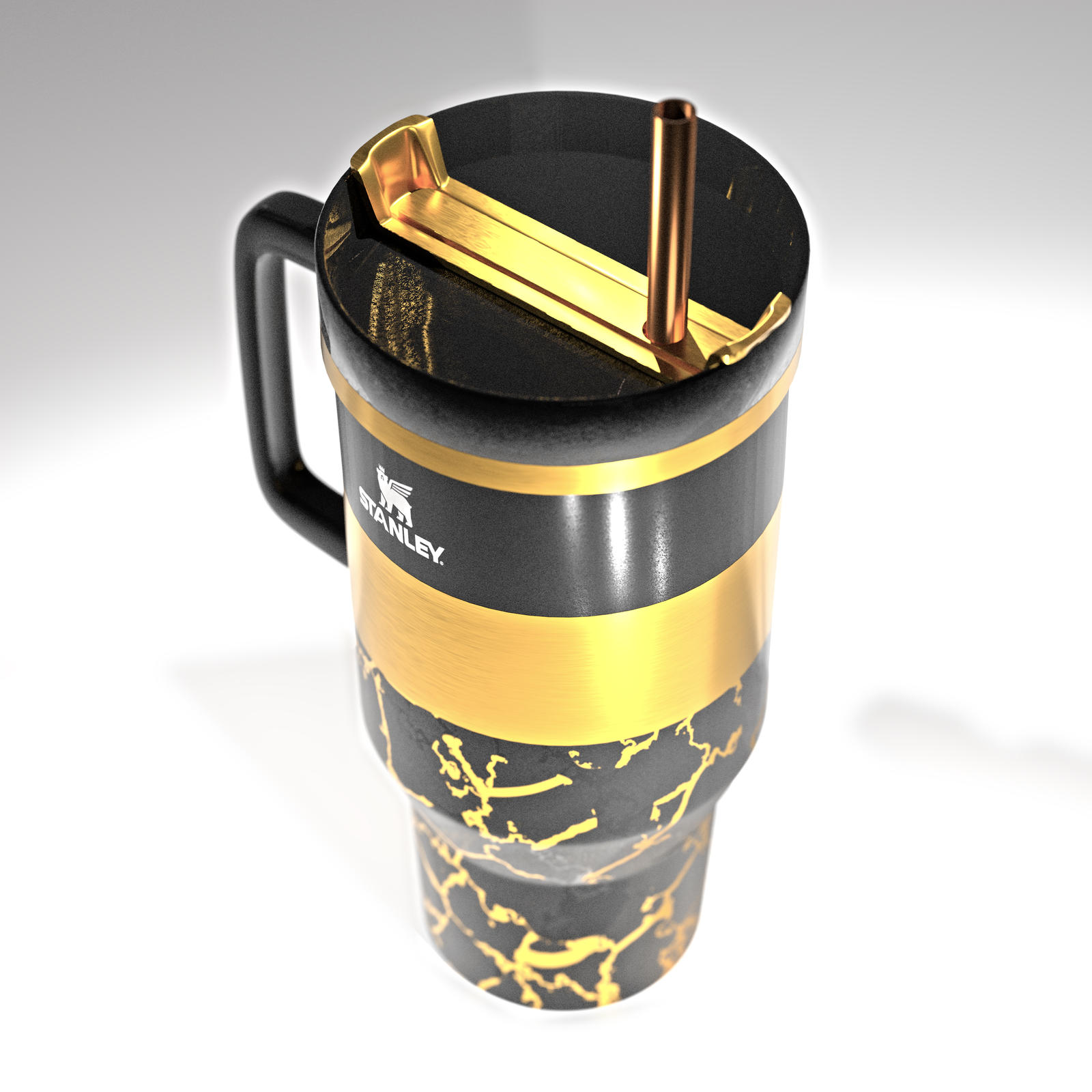 Black and Gold Kintsugi Stanley Tumbler Cup by mohawkade on DeviantArt