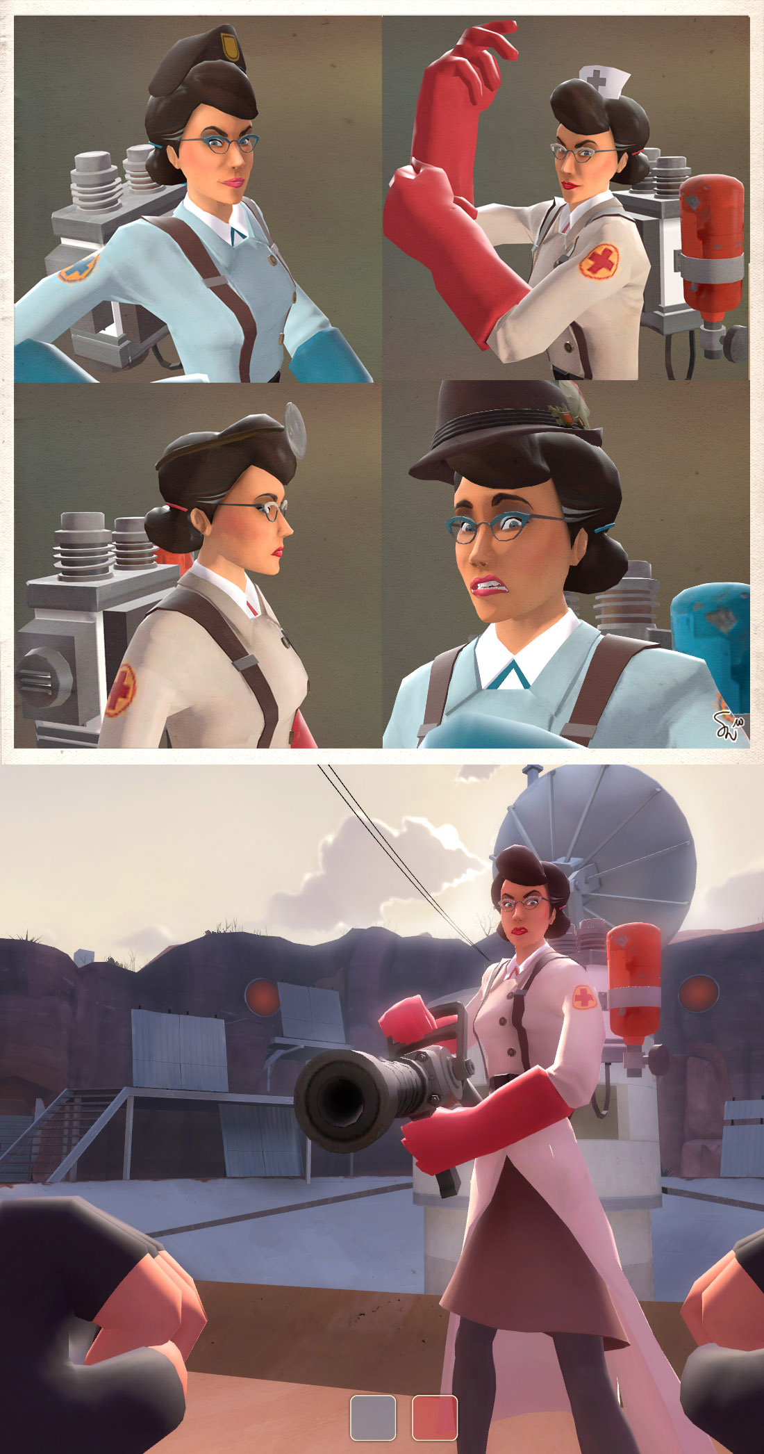 Female Medic and Hats