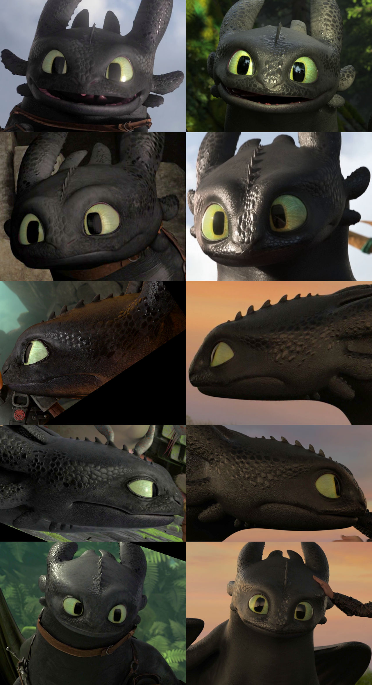 Toothless' head comparison (front/side view) by Roma2poi on DeviantArt