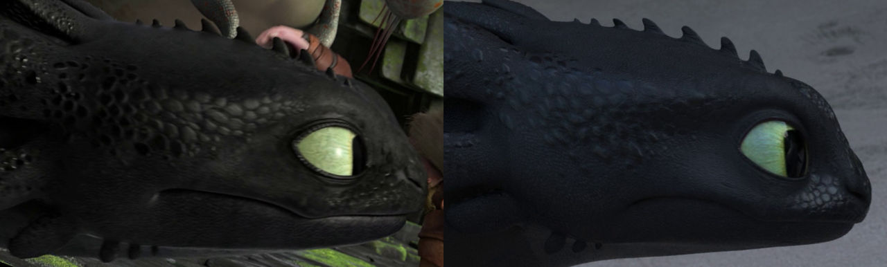 Toothless's head in the second and third movies. by Roma2poi on DeviantArt
