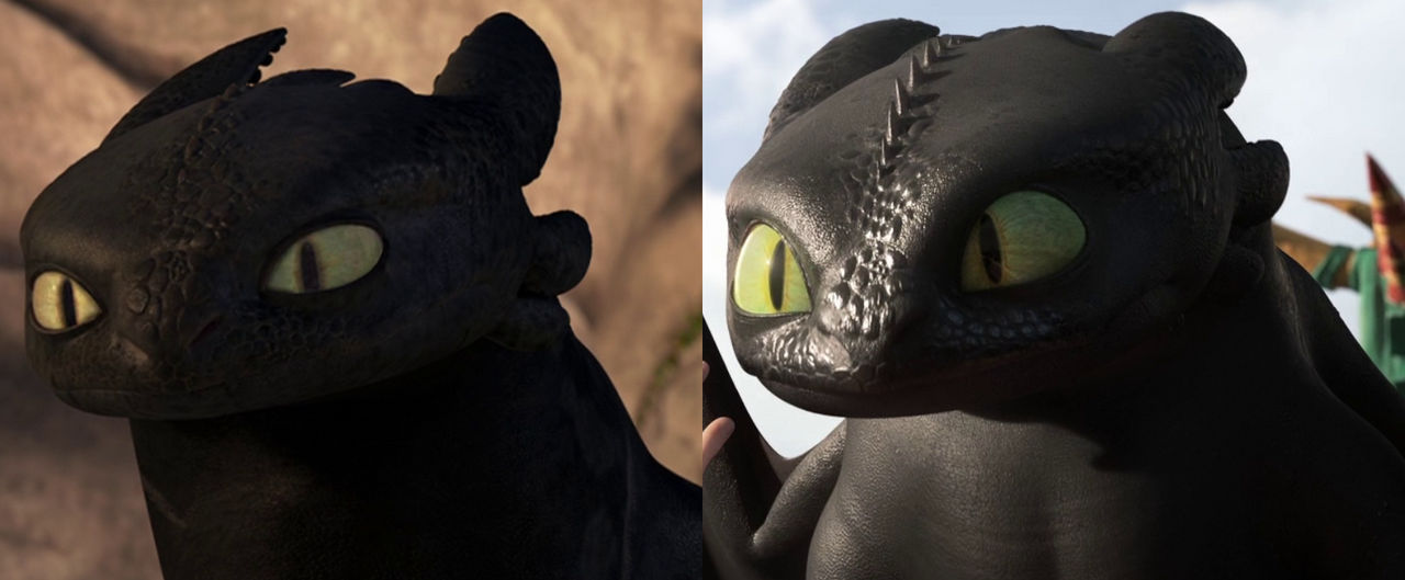 Toothless in the first and third movies by Roma2poi on DeviantArt