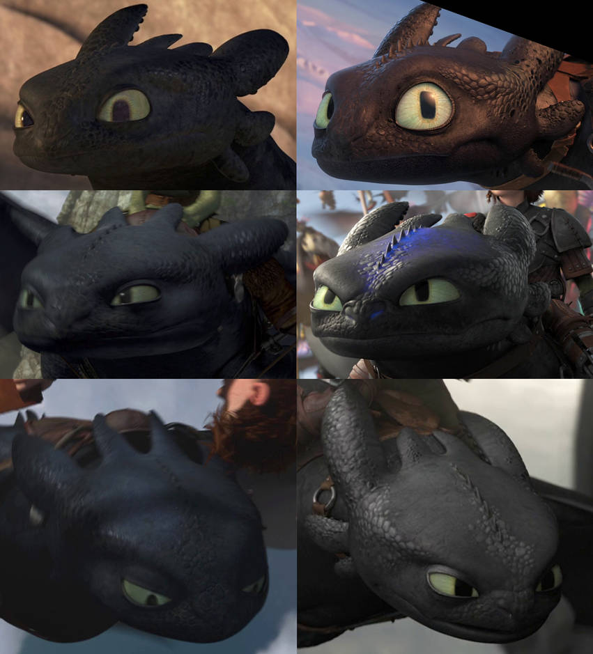 Toothless's Head Comparison (HTTYD/HTTYD2), part 5 by Roma2poi on ...