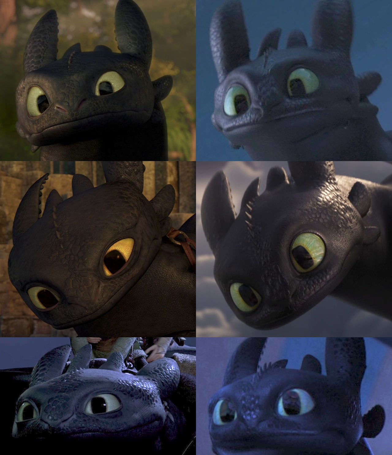 Toothless's head comparison (HTTYD 1/3) part 10 by Roma2poi on DeviantArt