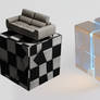 Checkered Tesseract Couch Blender Study AI Addons