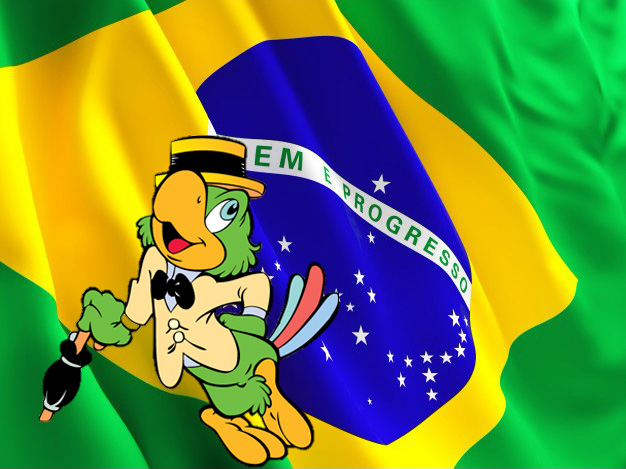 Ze Carioca E Bandeira Brasileira