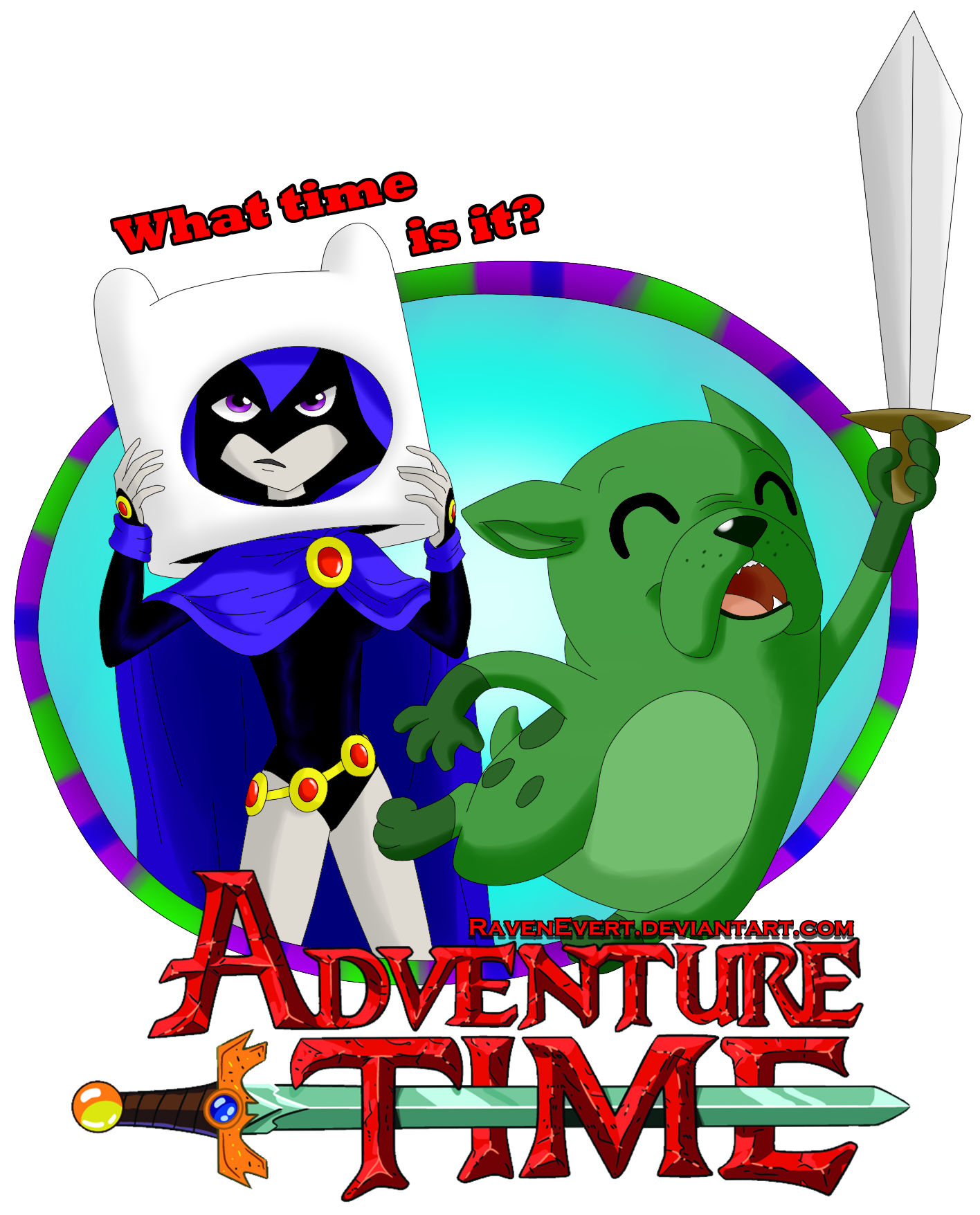 Raven and Beast Boy - Adventure Time by RavenEvert