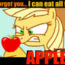 Forget you I can eat all these APPLES