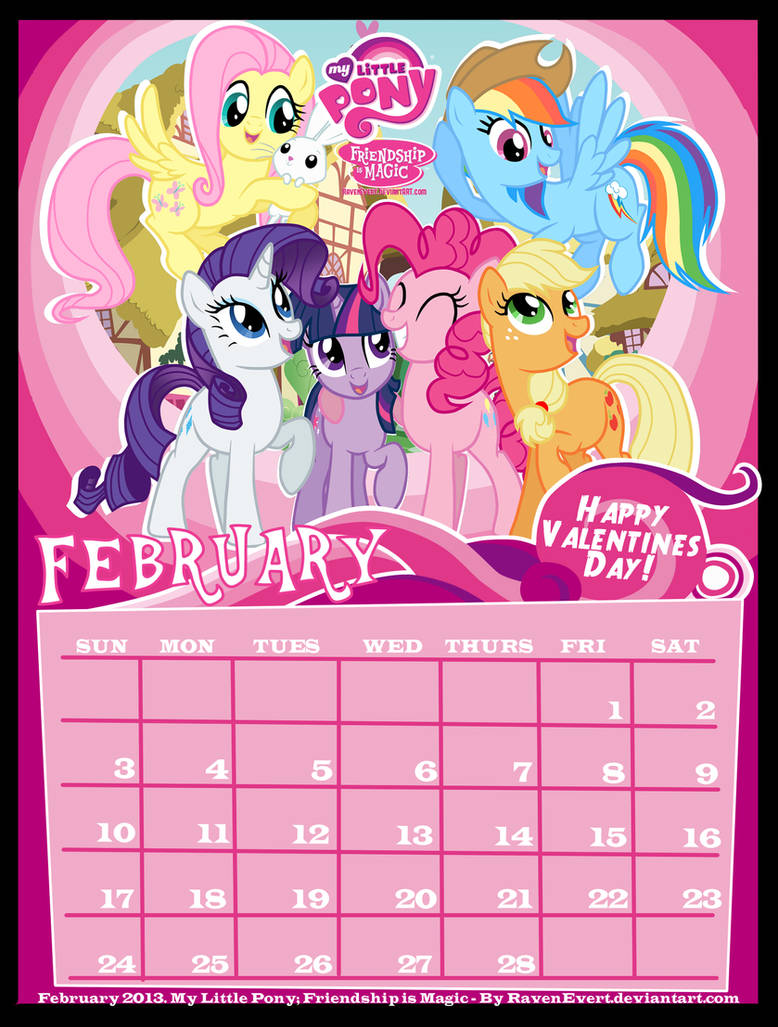 My Little Pony - February Calendar 2013 by RavenEvert on DeviantArt my-little-pony-february-calendar-2013-by-ravenevert-on-deviantart