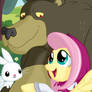 FlutterShy and the Bear (and Angel)