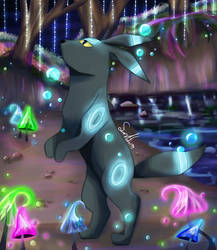 Shiny Umbreon in Mushroom Forest