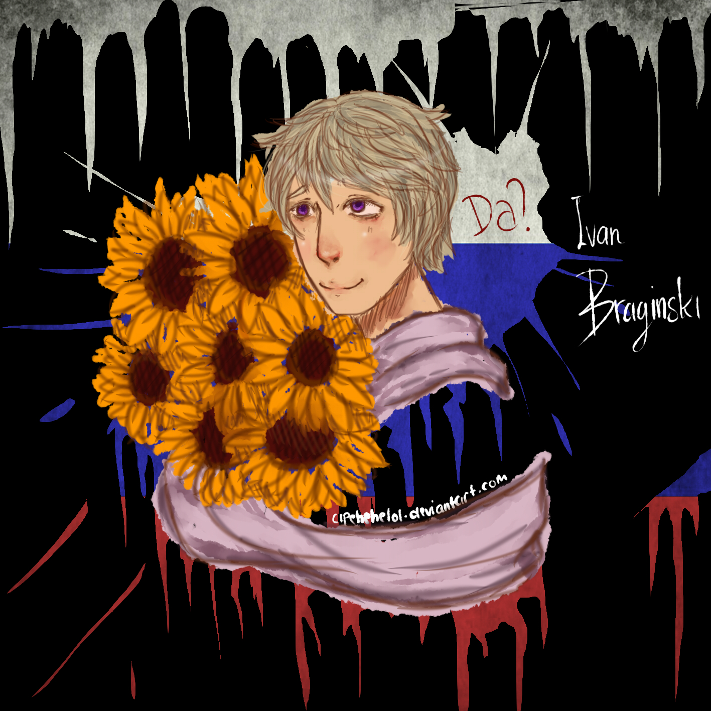 Hetalia: Ivan and Sunflowers