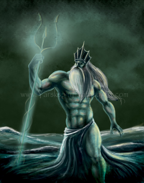 Poseidon Illustration Drawing