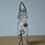 Wire Man/Stick Figure in a Bottle ( Red Balloon)