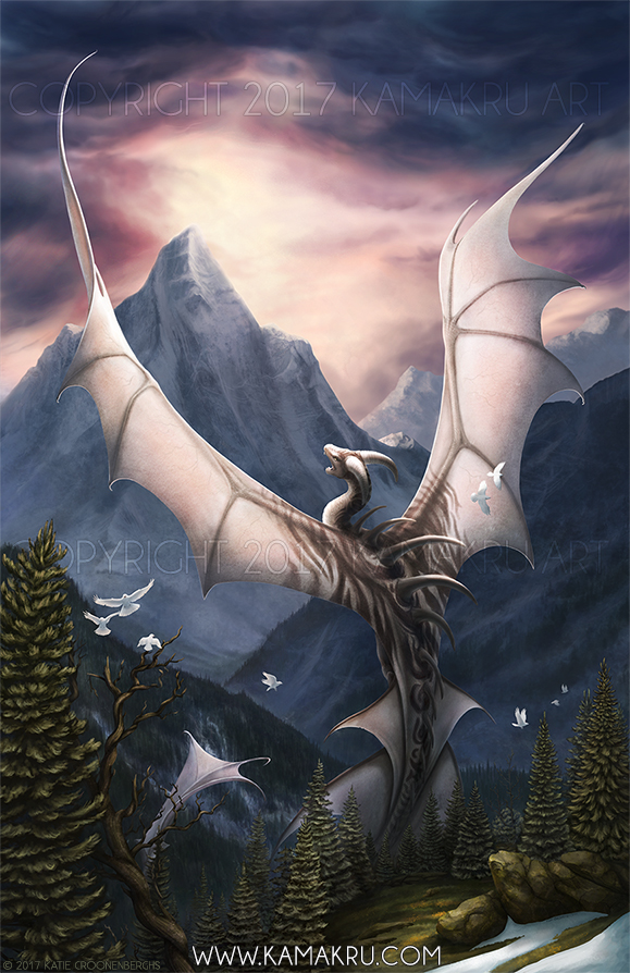 Mountaintop Dragon - The Setting Sun by Kamakru