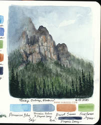 Rocky Outcrop - Watercolor Sketch Page