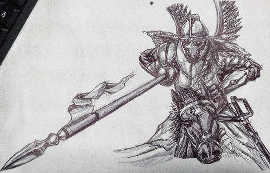 Winged Hussar Cavalry ballpen sketch