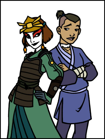 Suki and Sokka - Colored