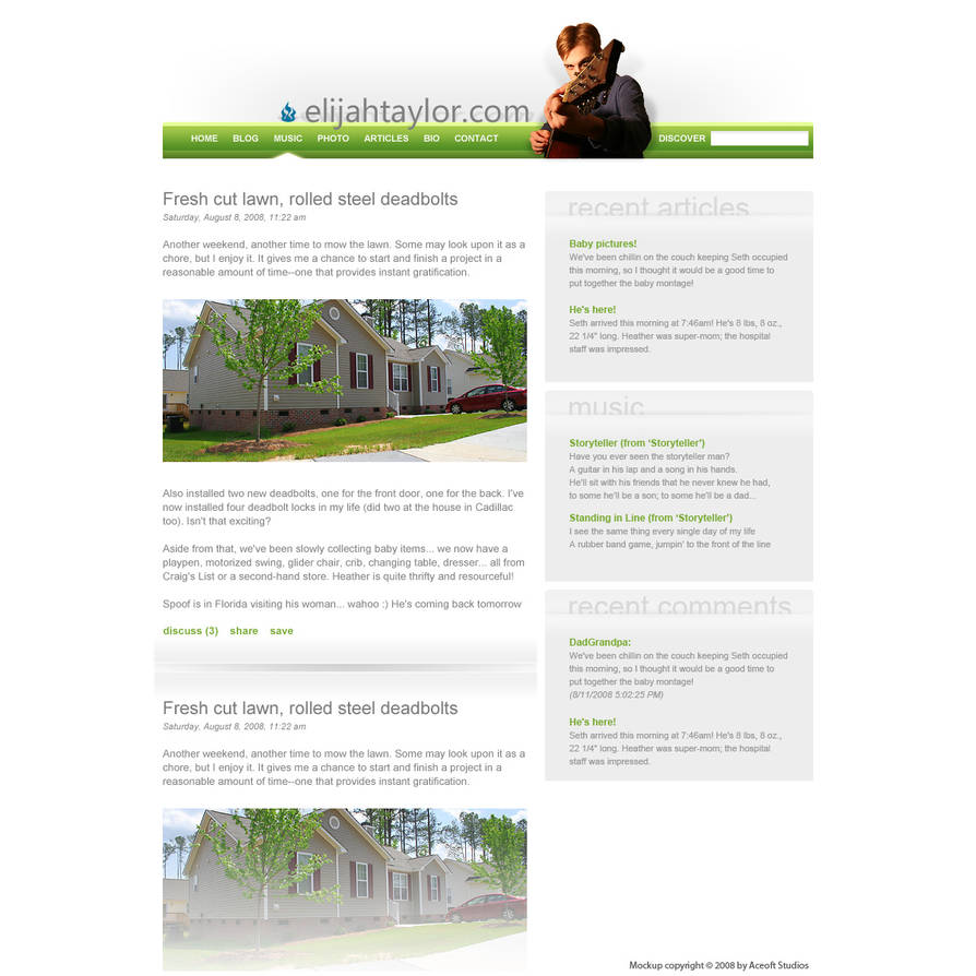 elijahtaylor.com v5 mockup by aceoft