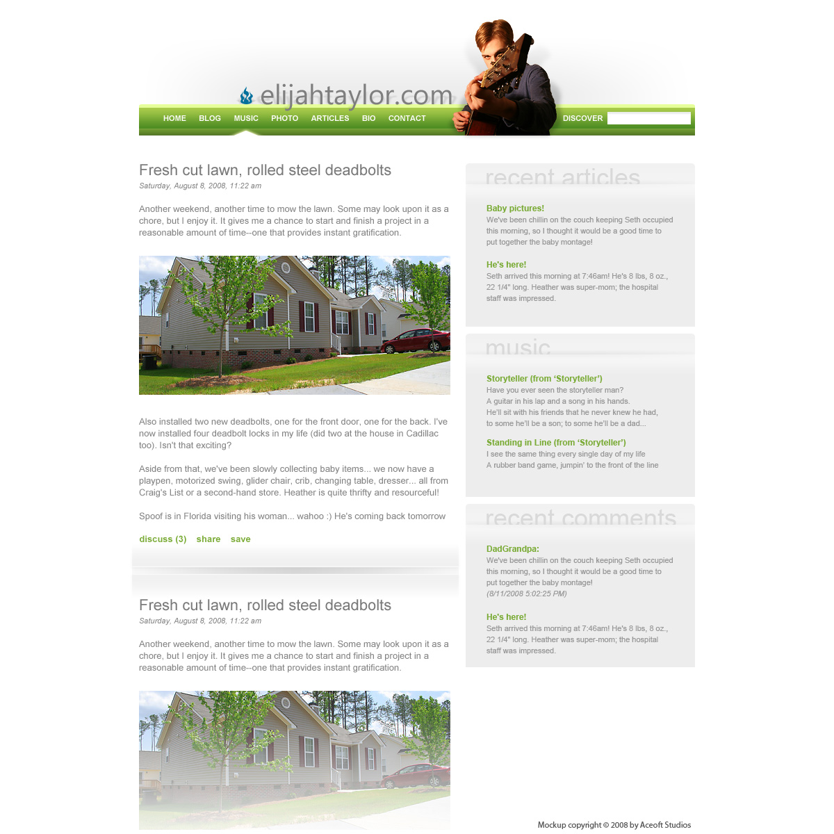 elijahtaylor.com v5 mockup by aceoft