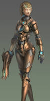 sci-fi armor girl