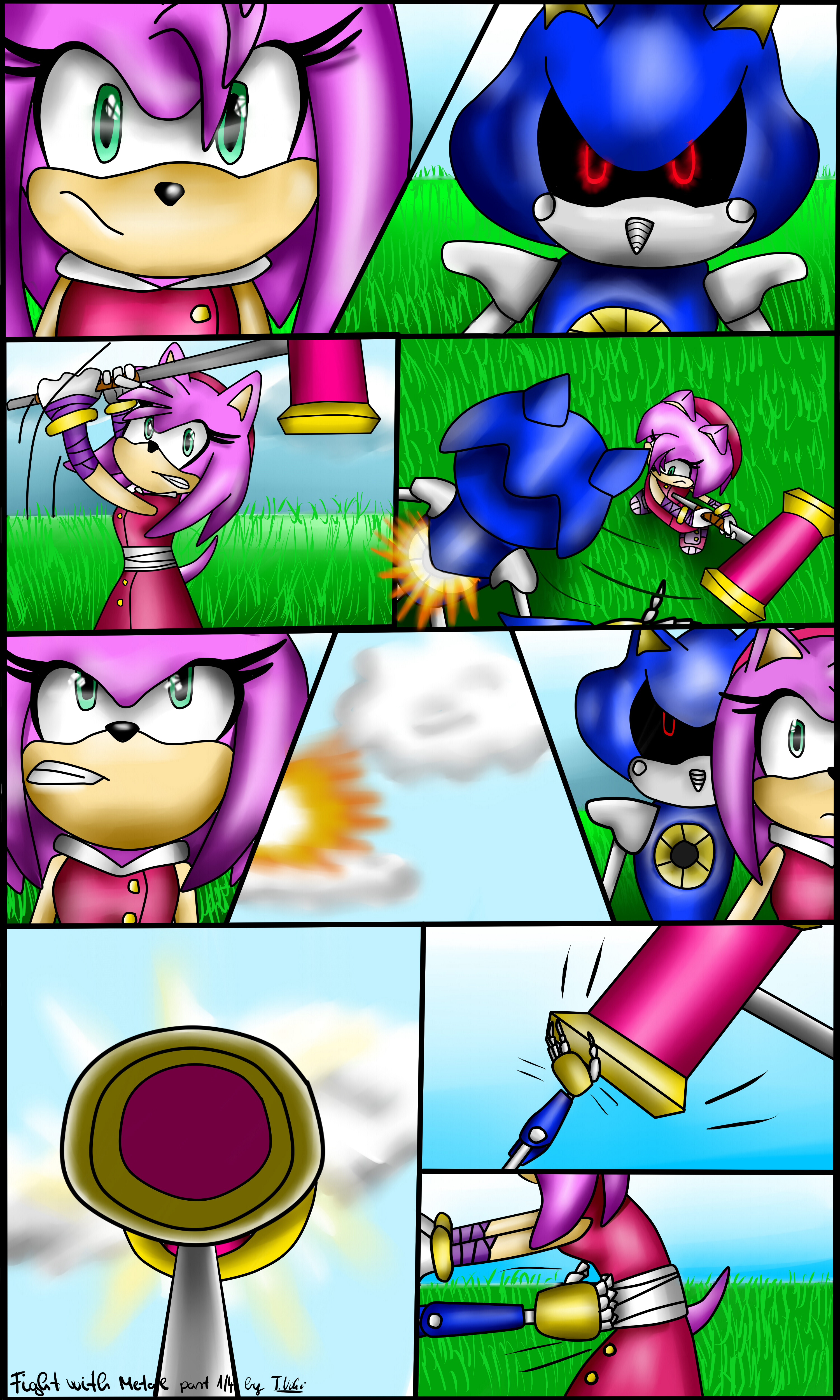Sonamy short comic: Fight with Metal part 1/4