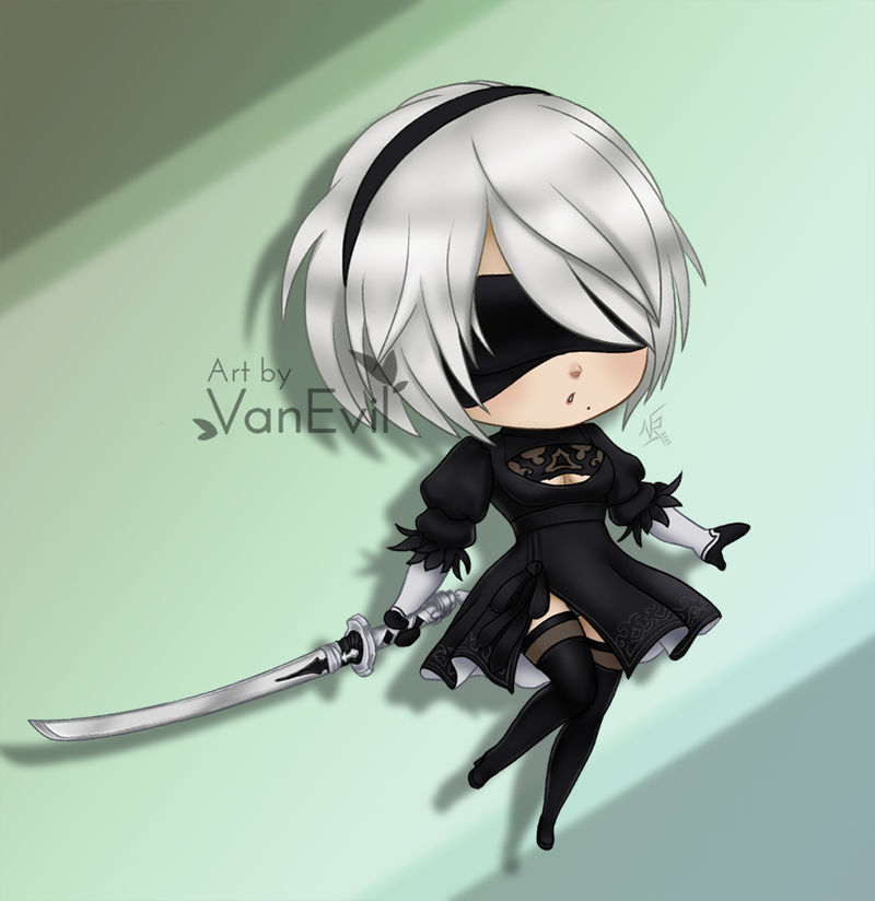 C: 2B Chibi by VanEvil on DeviantArt