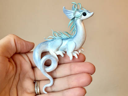 Polymer Clay Miniature Dragon- Shelf