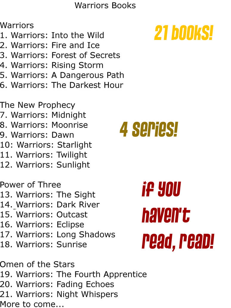 Warriors Book Series List In Order A Dangerous Path Wikipedia Code