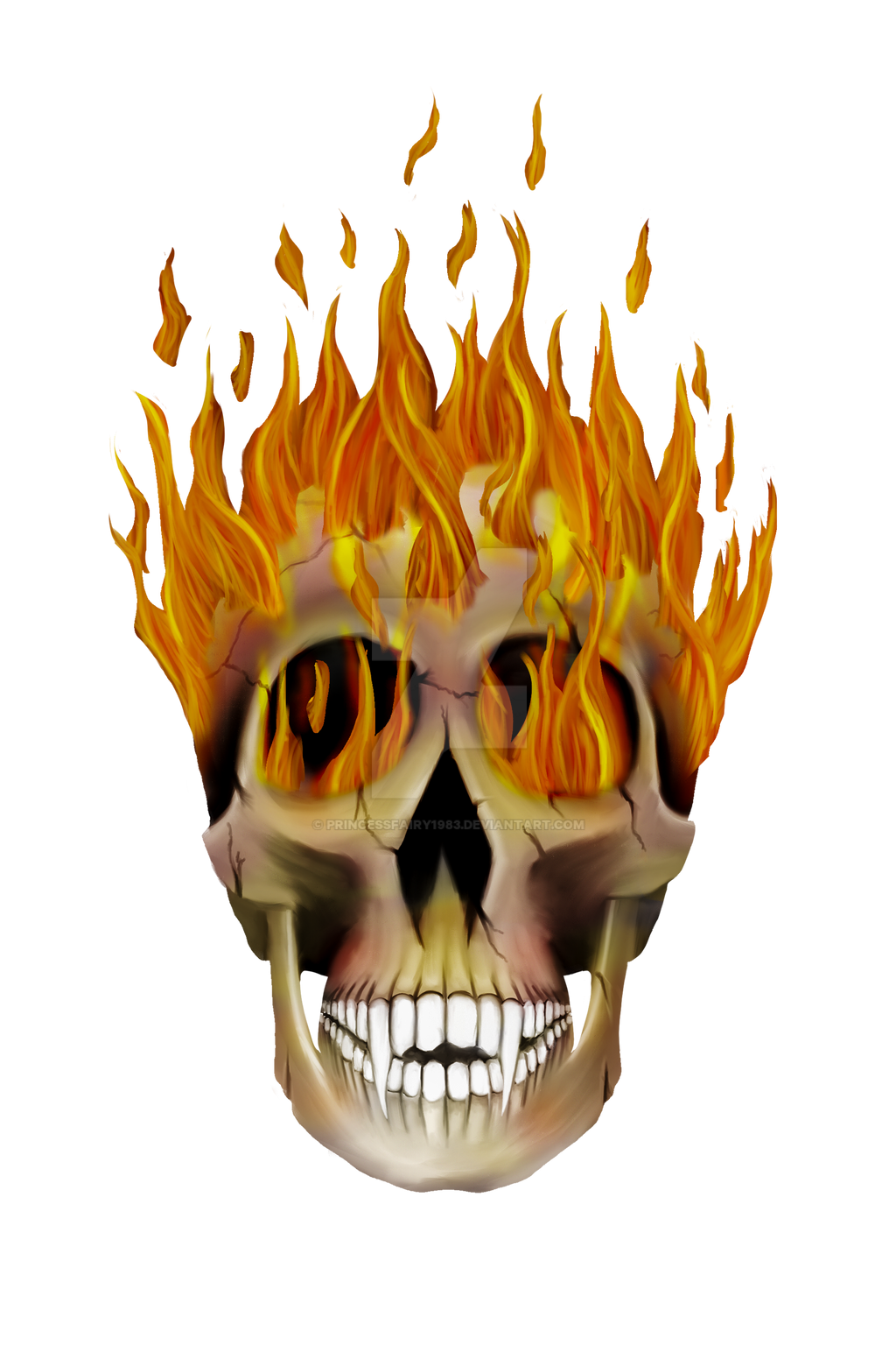 Flaming Skull by PrincessFairy1983 on DeviantArt