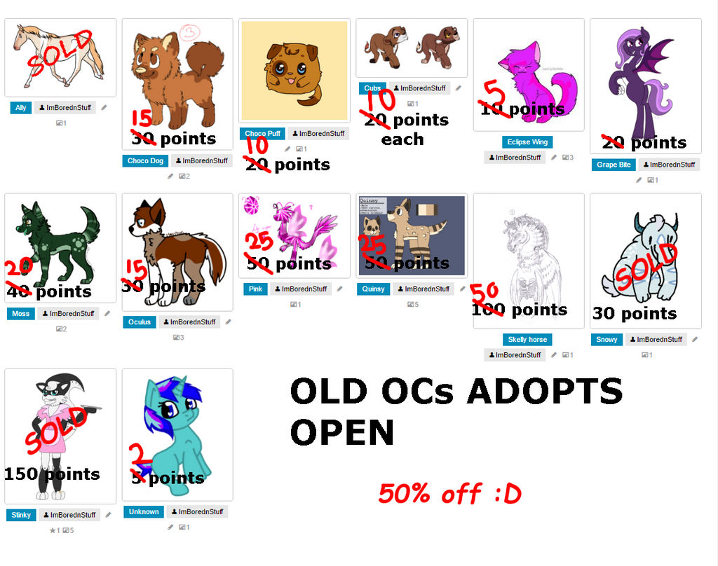 OLD OCs OTA: SALE