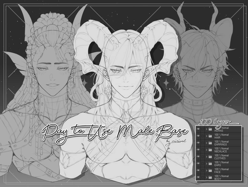P2U MALE BUST BASE 100 LAYERS
