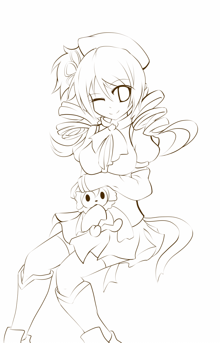 Mami from Puella Magi Madoka Magica (Lineart)