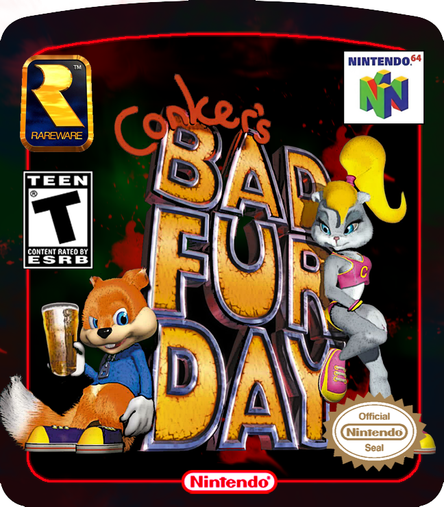 Conker Bad Fur Day custom label N64 by nio107 on DeviantArt