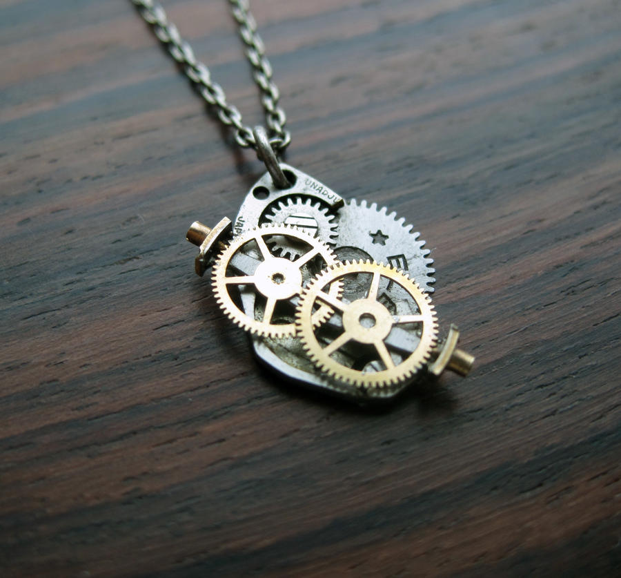 Clockwork Pendant 'Half-Moon' by AMechanicalMind on DeviantArt