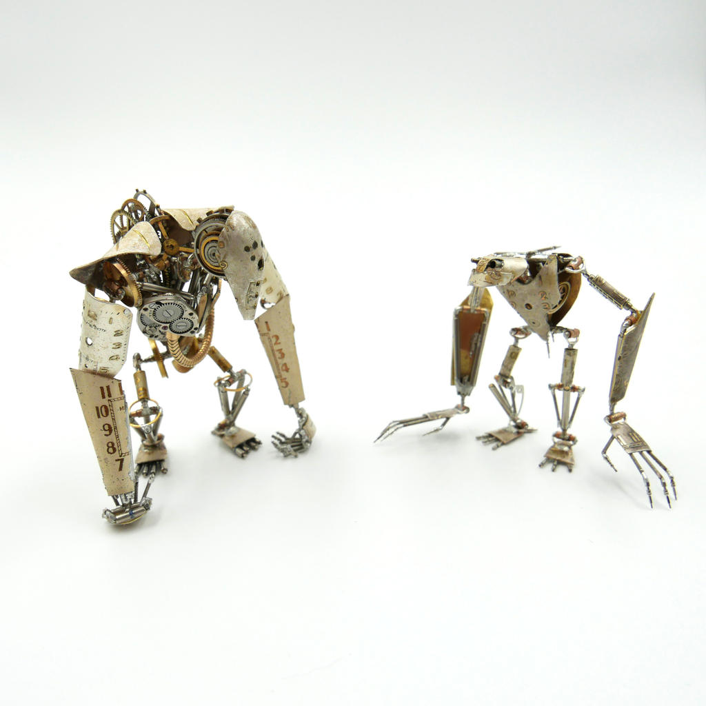 Articulated Watch Parts Creatures 'Greeper, Eight' by AMechanicalMind