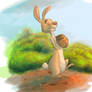 #44 Daily Paint - Rabbit