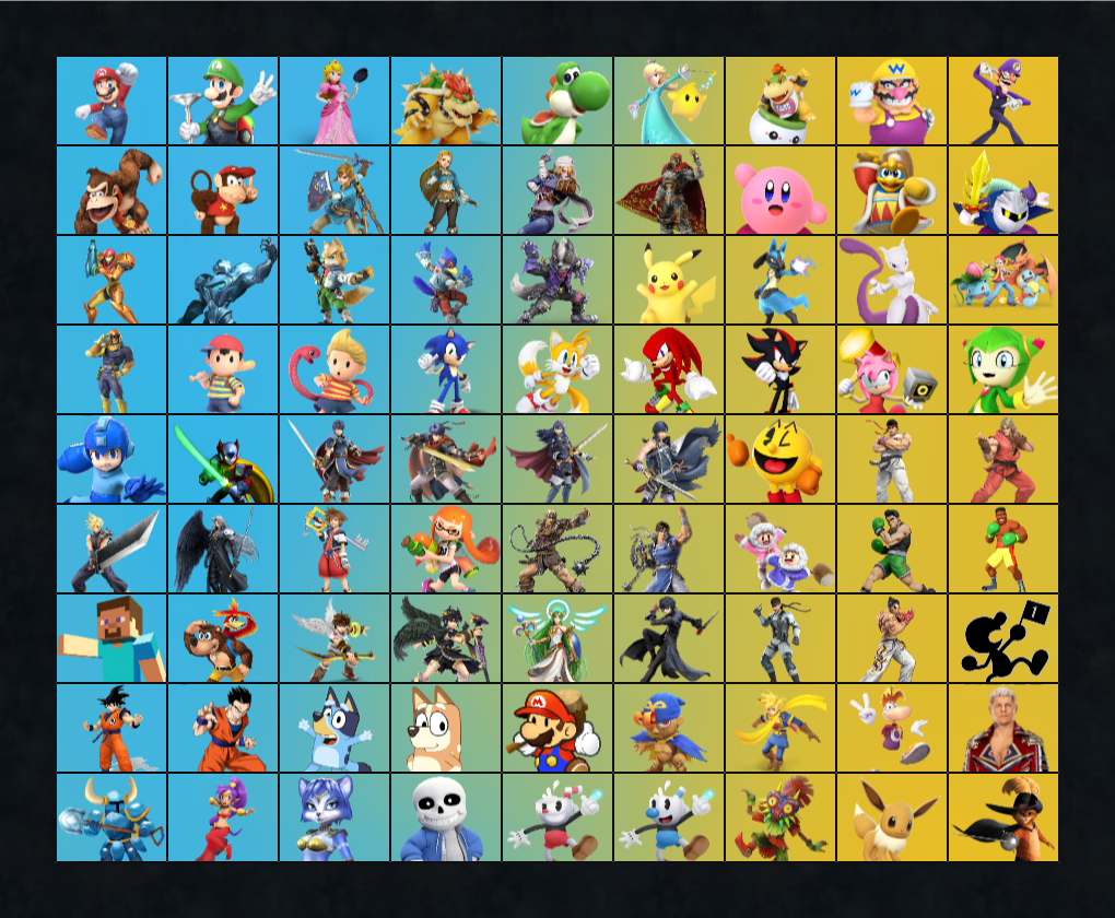Super Smash Bros. Xtreme Roster by Kahdin on DeviantArt