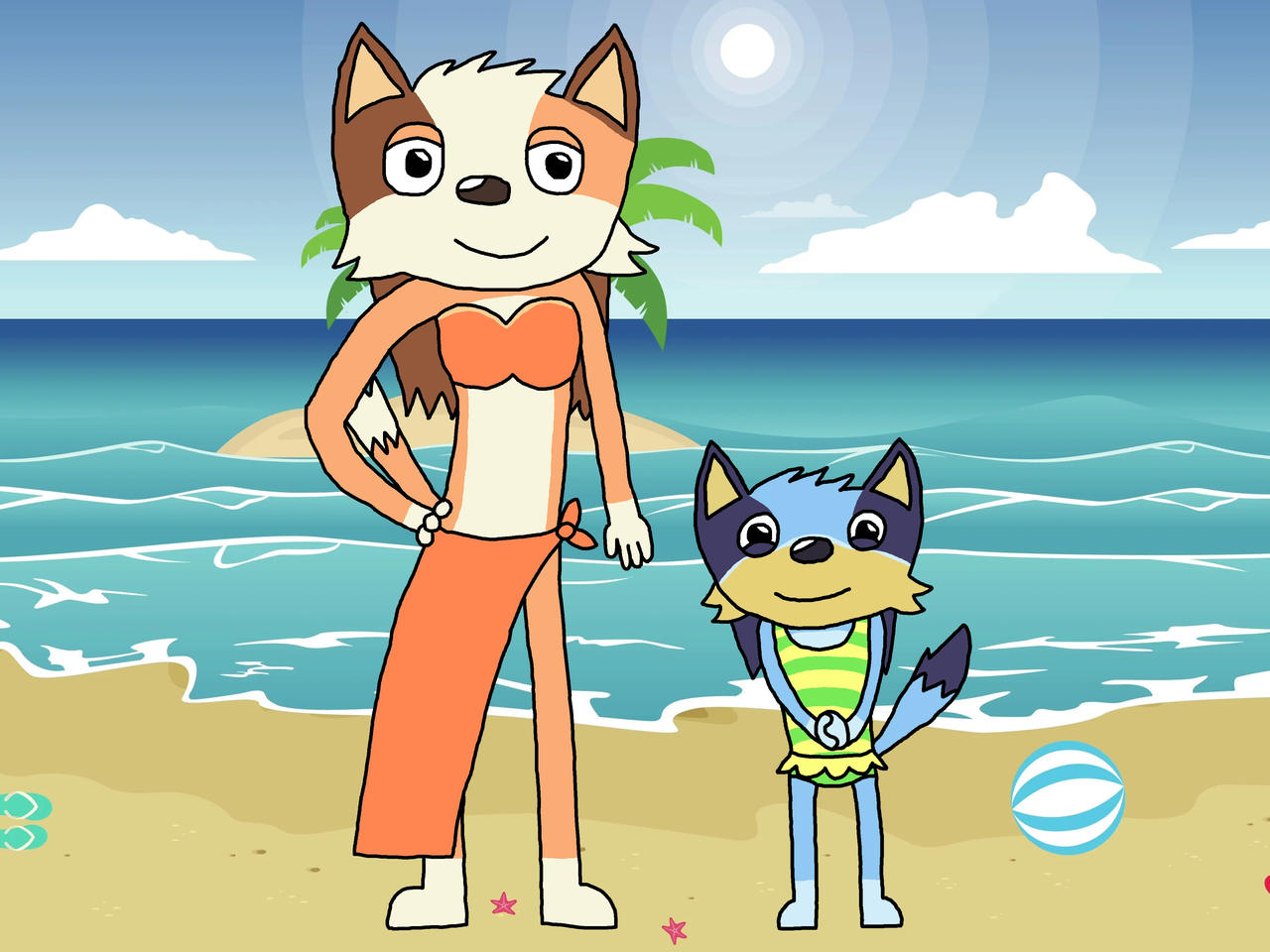 Wolfoo and Lucy in their Swimwear by Miguel130509 on DeviantArt