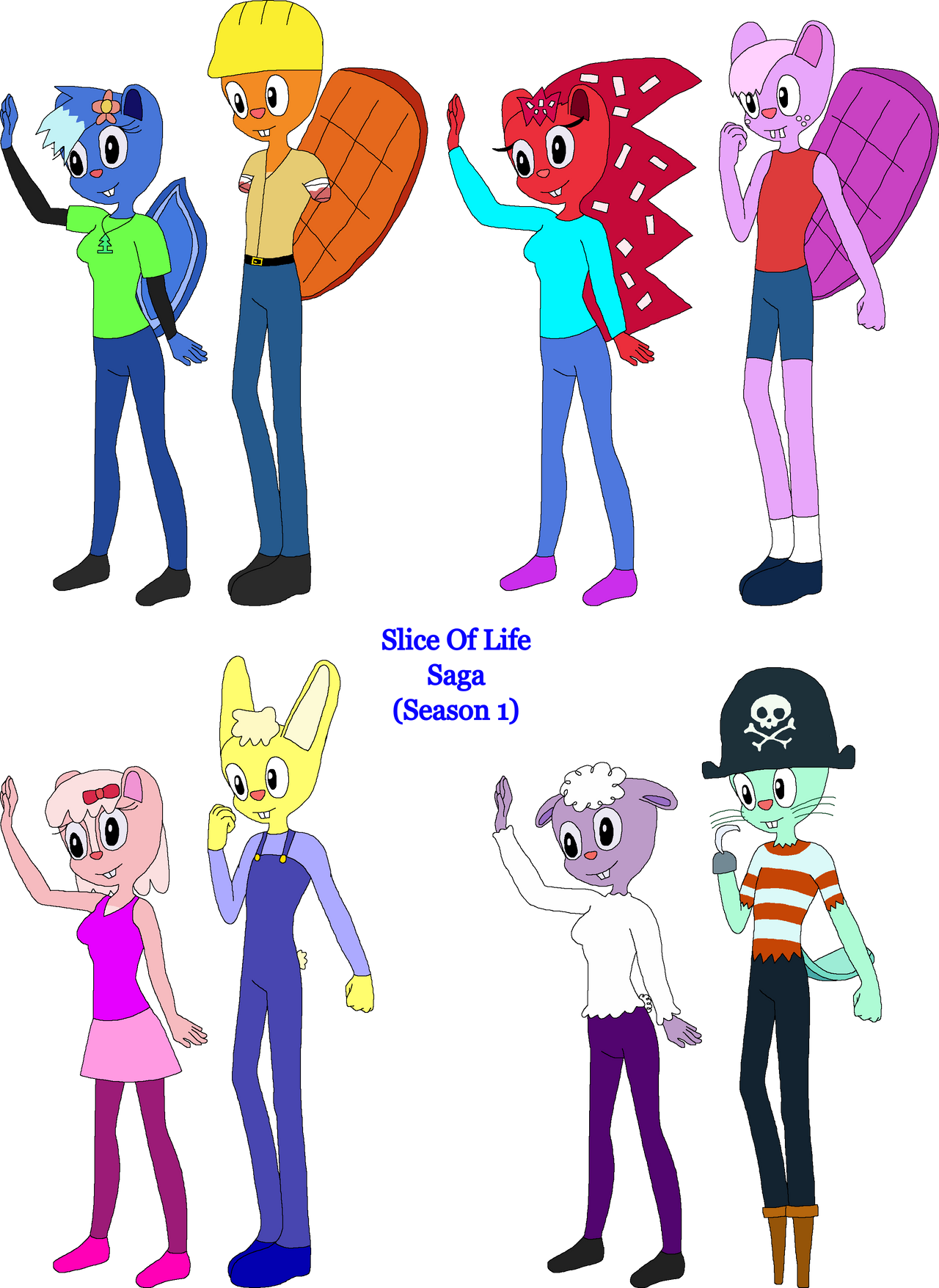HTF TreeMania Main Cast (Casual Clothing) by Kahdin on DeviantArt